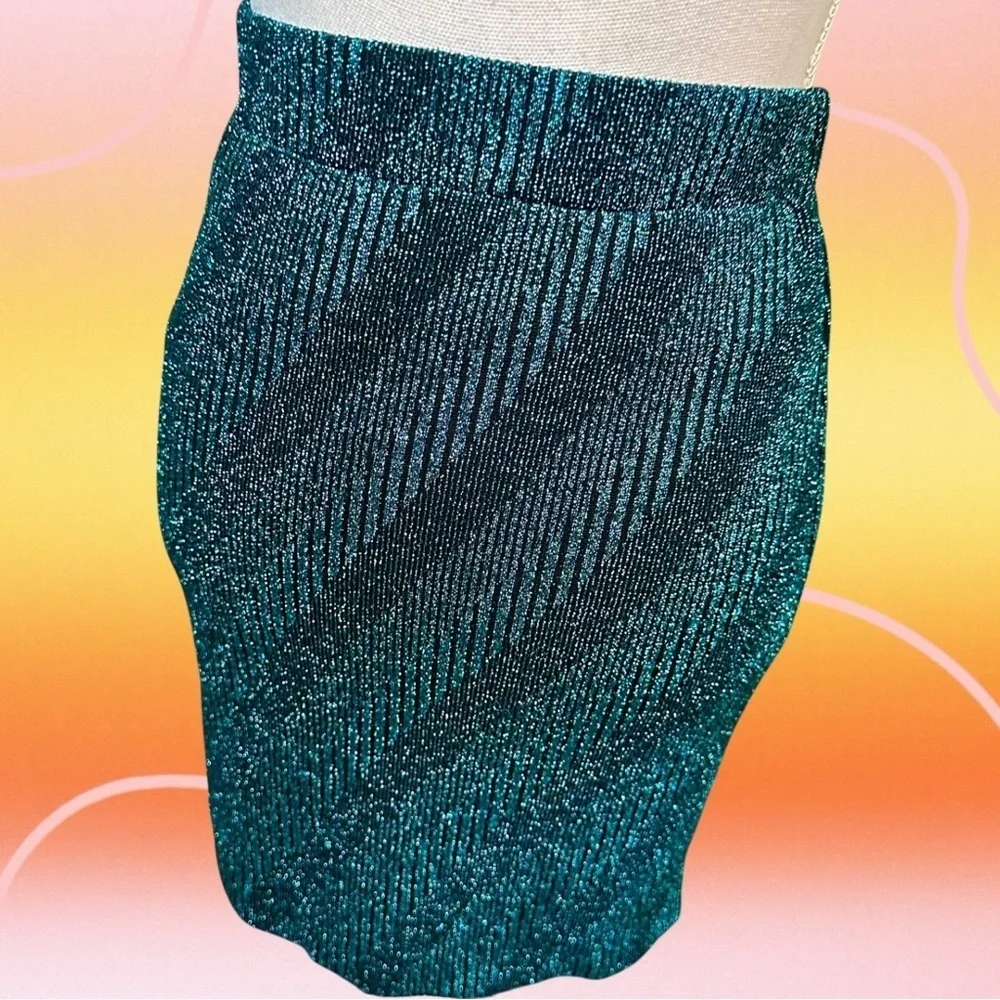 NWT ROTATE Birger Christensen ‘Kristinia’ Striped Skirt in “Crystal Teal” Size 2